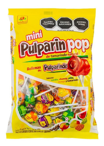 Paleta Mini Pulparinpop De La Rosa 50 Piezas 10 Grs