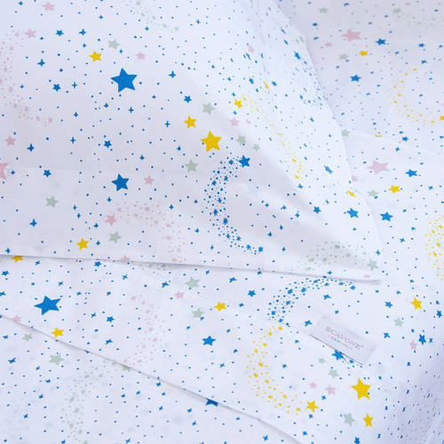 Fronha Avulsa Coleção Estrelas Em Percal 200 Fios Scavone Cor Branco