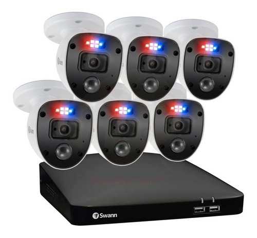 Swann Kit Seguridad De 6 Cam Con Luz, Hd, Alexa Vn A Color