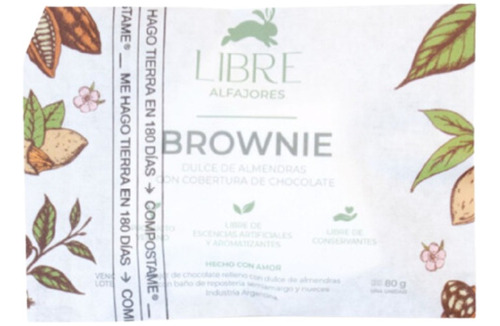 Libre Cookies Alfajor Brownie X 70 Grs  1 Un.