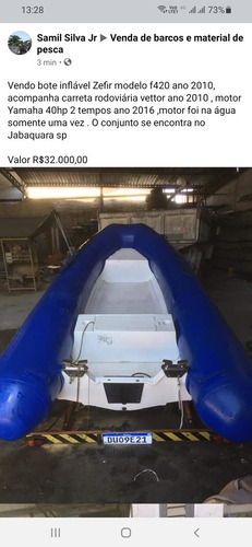 Imagem 3 de 8 de Bote Inflavel Zefir