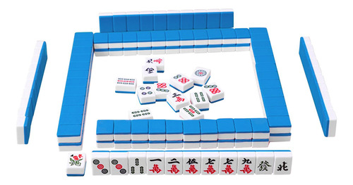 144x Mini Mahjong Tiles Juego Versión China Azul