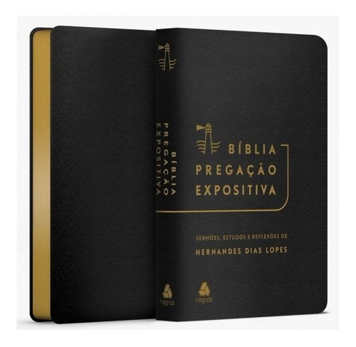 Bíblia Pregação Expositiva Ara Letra Normal Pu Luxo Preto