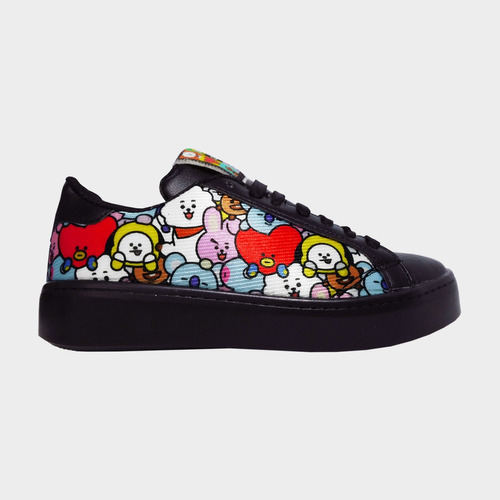 Tenis Urbano Bt21 Tema Negro Deportivo Moda Personajes Pop