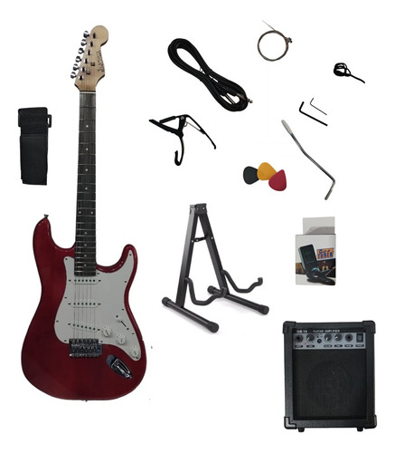 Paquete Guitarra Eléctrica Amplificador Accesorios Jendrix