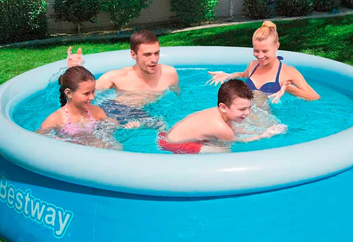 Piscina Inflável Fast Set 1.000l 1,68m X 51cm Bestway Cor Azul