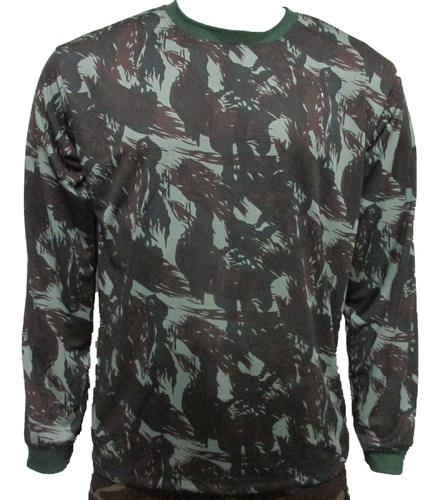 Camiseta Camuflada Militar Manga Longa  Bravo21