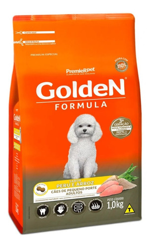 Alimento Golden Premium Especial Formula para cão adulto de raça pequena sabor peru e arroz em sacola de 1kg