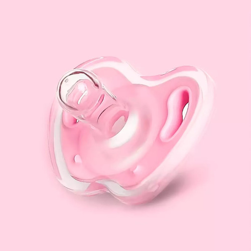 Chupón De Silicón Con Estuche Clip Sujetador 0-6 M Rosa 0-6 Meses