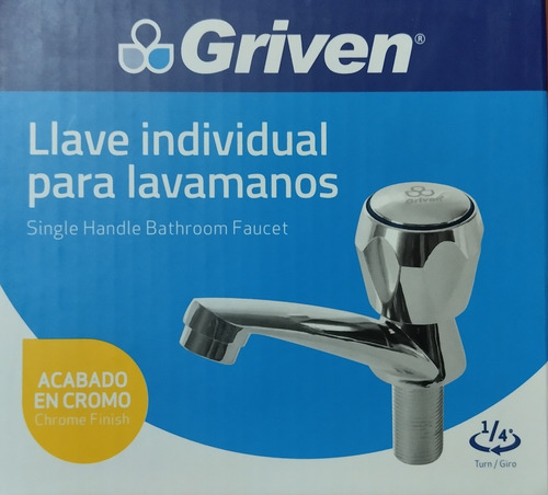 Llave Para Lavamano Sencilla Metalica Cromada Griven