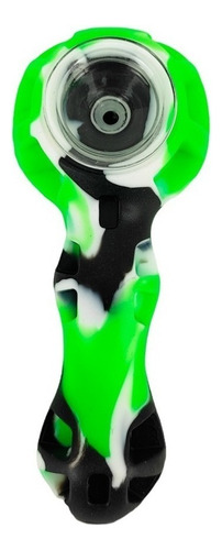 Pipa Silicona Vidrio Para Flor / Extracción + Dabber Verde