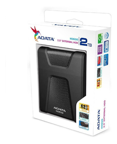 Disco Duro Externo Adata Hd650 2tb Negro Usb 3.0