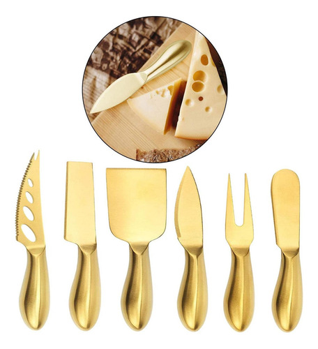 Juego De 4 Cuchillos Para Queso Mini Cuchillo 6 Uds Dorado