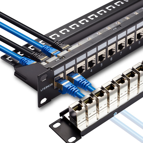 Lysymixs Panel De Conexion Rj45 De 24 Puertos, Alimentacion