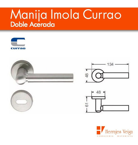 Imagen 3 de 10 de Manija Currao Imola Doble Acerada Puerta T/tropea