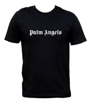 Comprar Remera Negra Oversize Palm Angels Unisex Algodón Premium
