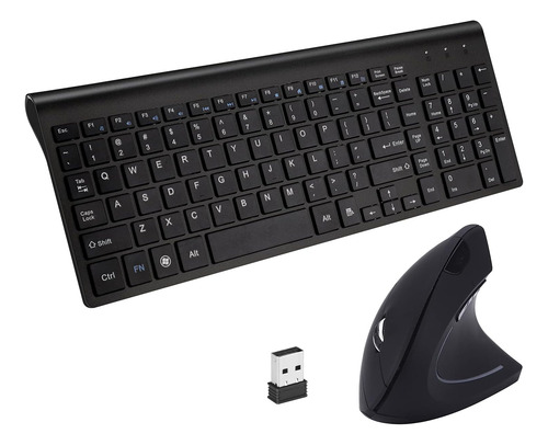Ratón Ergonómico 2.4ghz Teclado Combo Portátil Para Pc/mac/