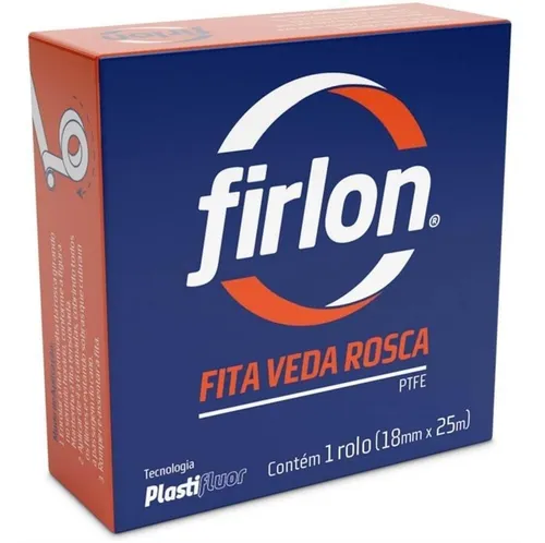Fita Veda Rosca 18mmx25m Firlon Kit Com 12 Cor Branco