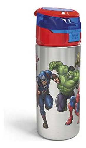 Zak Designs Marvel Comics Botella De Agua Duradera De Acero 