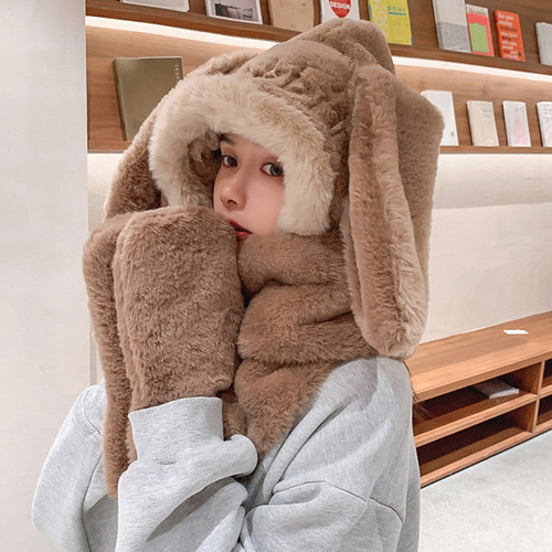 (cf) Bufanda De Invierno Con Orejas De Conejo, Cálida, Gorro
