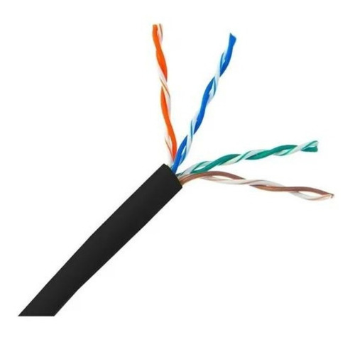 20mts Cable Utp Cat 5e Exterior Negro Hikvision 100% Cobre