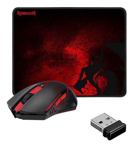 Pack Gamer Mouse Inalambrico + Pad Redragon Pro M601wl-ba