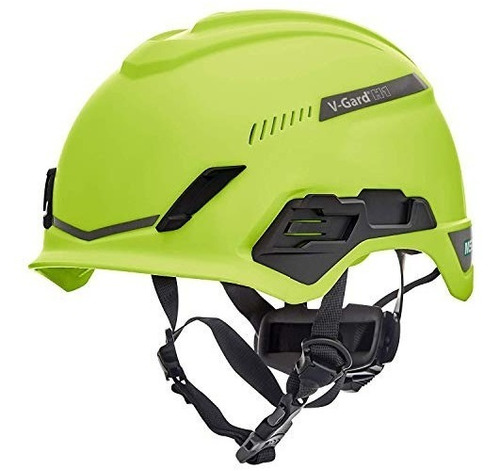 Casco Msa V H1/amarillo-verde/ventilación Con Visor Incluido