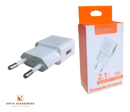 Carregador Fonte Usb Tomada 2.1a Bivolt Celular H'maston