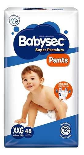 Pañal Babysec Pants Super Premium Talla Xxg 48 Un