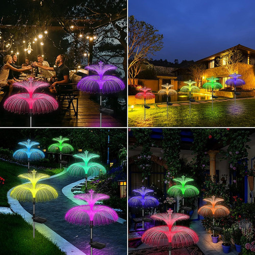 Luces De Navidad Luz Solar De Jardín Luz De Medusa,2pcs