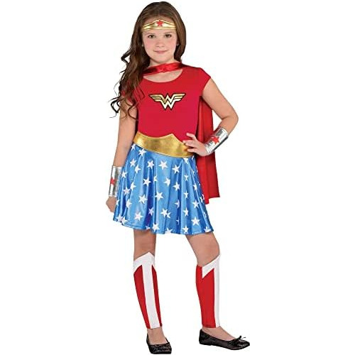 Disfraz De Wonder Woman Niña Incluye Un Vestido, Una D...