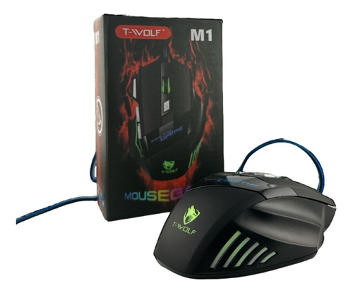 Mouse Gamer Rgb T-wolf M1 Con Cable Y Luces 7 Botones 