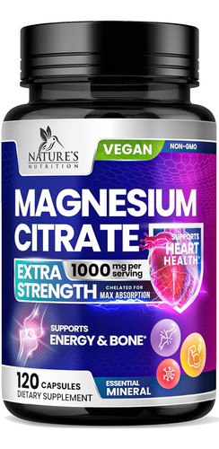 Citrato De Magnesio Extra Fuerte 1000mg 120 Cap