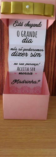 Imagem 3 de 10 de 06 Caixas Convite Padrinho/madrinha De Casamento