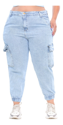 Calça Feminina Jeans Premium Jogger (wide Leg) Lançamento 