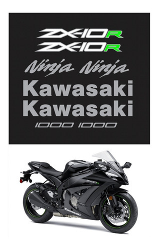 Kit Adesivos Para Kawasaki Ninja Zx-10r 2015 15998 Cor CINZA/VERDE