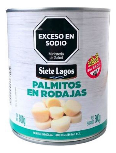 Palmitos En Trozos Siete Lagos Sin Tacc X 800 Grs