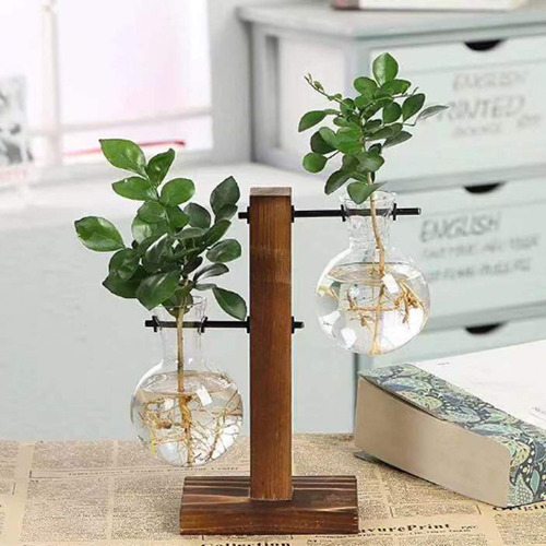 Markeny Jardinera De Cristal Retro De Madera Y Metal Mmg