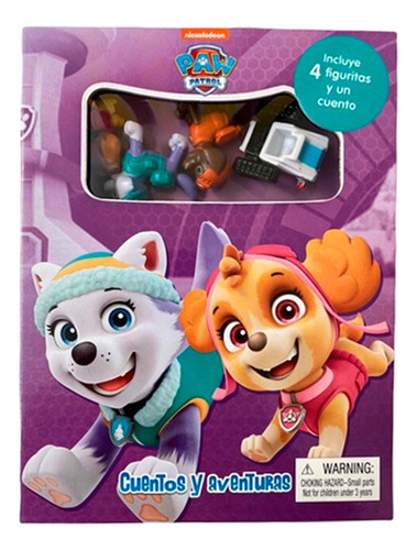 Libro Cuentos Y Aventuras Paw Patrol Girls C/ 4 Mini Figuras