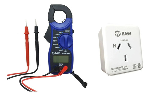 Pinza Amperométrica Digital Baw Buzzer + Enchufe Smart Wifi