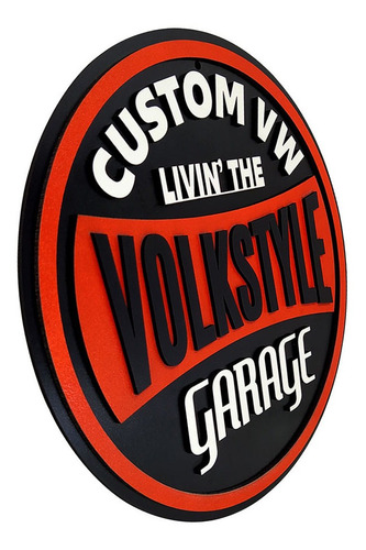Placa Volkstyle Garage Vintage 3d Decorativa Mdf Relevo P074
