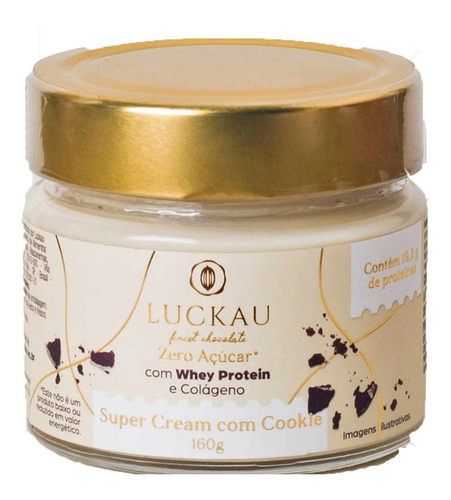 Imagem 1 de 8 de Creme De Super Cream Com Cookie Zero Açúcar Diet Luckau 160g