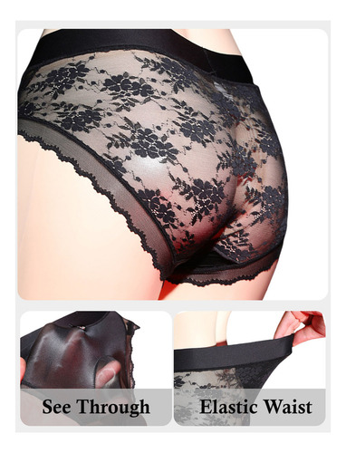Ropa Interior Tangas Para Hombre Encaje Briefs 2 Piezas