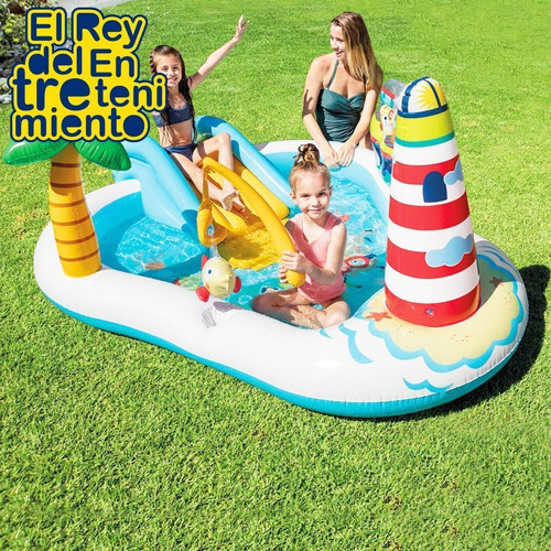 Piscina Intex Centro Juegos C/ Tobogán Inflable Niños El Rey