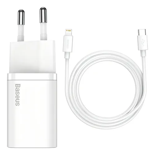 Baseus Carregador De Parede Turbo 20w Tipo-c + Cabo iPhone