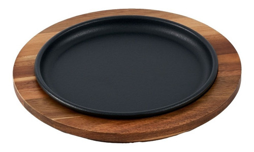 Plato 20cm Hierro Fundido Esmaltado +base De Madera Victoria