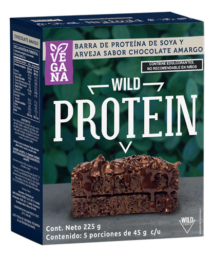 Barra Wild Proteina Barra De Proteína Vegana Sabor Chocolate Amargo