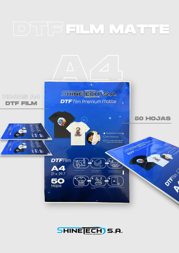Papel Dtf Film A4 - 50 Hojas Film 50