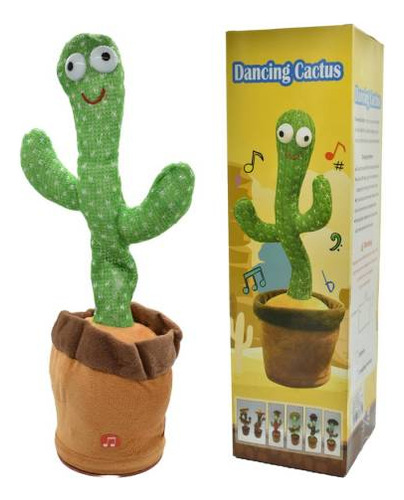 Peluche Cactus Bailarín Con Luz. Recargable Con Cable Usb.