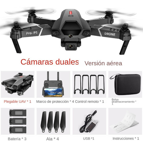 Drone Giime P5 Pro, Para Evitar Obstáculos, Hd, Wifi, 3 Bate